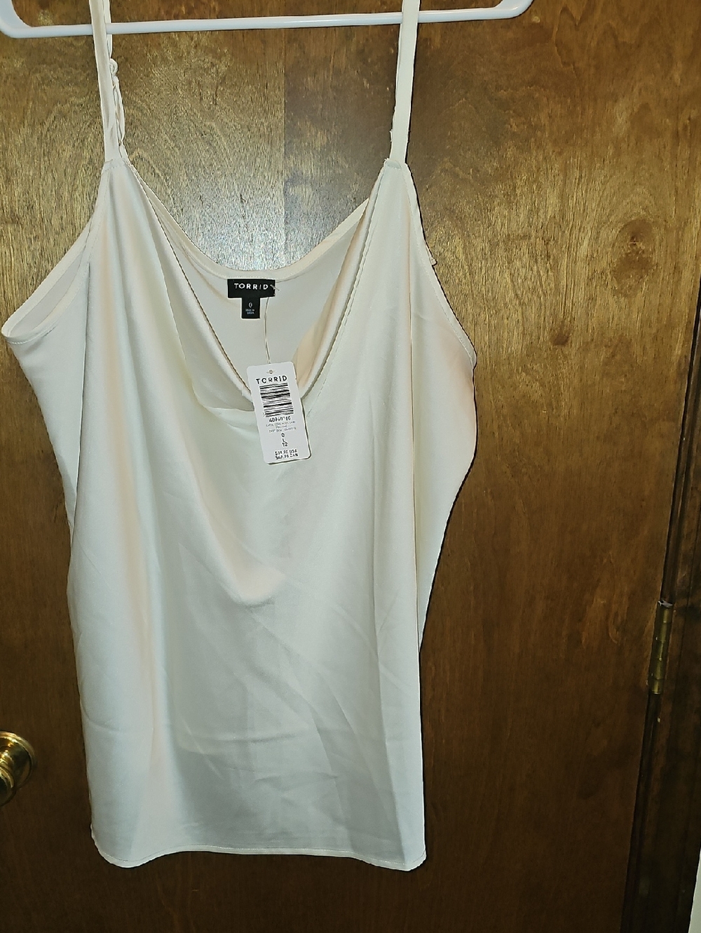 torrid Cream Drape Neck Spaghetti Strap Cami